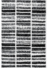 Nuloom Carolise Shag Striped Vintage Area Rug, Black And White 9'x12'