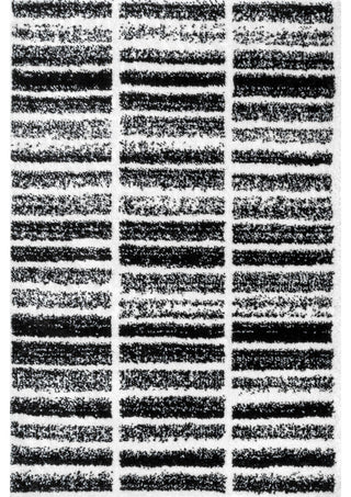 Nuloom Carolise Shag Striped Vintage Area Rug, Black And White 9'x12'