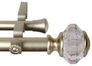 Lyla 1"D Double Curtain Rod, Gold, 120-170"