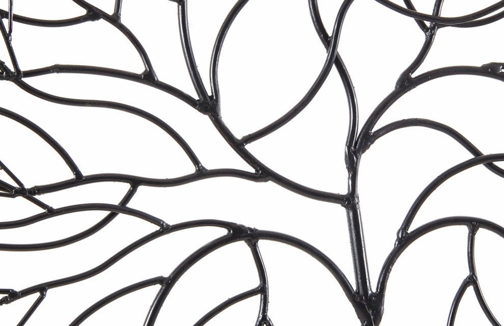 Wire Tree Wall Art, Circle, Metal, Black, Large