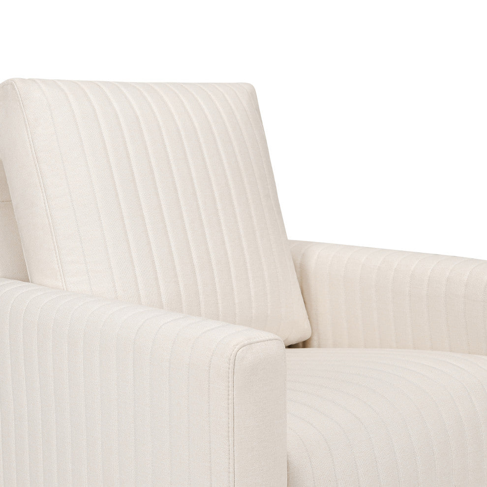 Poe Channeled Swivel Glider, Water Repellent and Stain Resistant, Performance Cream Eco-Weave