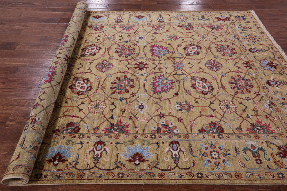 6' 11" X 10' 2" Persian Tabriz Hand-Knotted Wool Rug Q11307