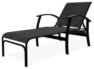 Belle Isle Sling 4-Position Outdoor Chaise Lounge, Augustine Shadow/Black