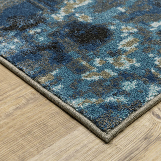 Vander Glass Blue/Beige Power-Loomed Area Rug, 2'3"x7'6"