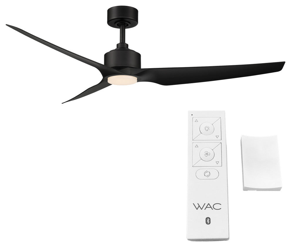 Stella Indoor/Outdoor 3-Blade Smart Ceiling Fan 60" Matte Black, Light Kit