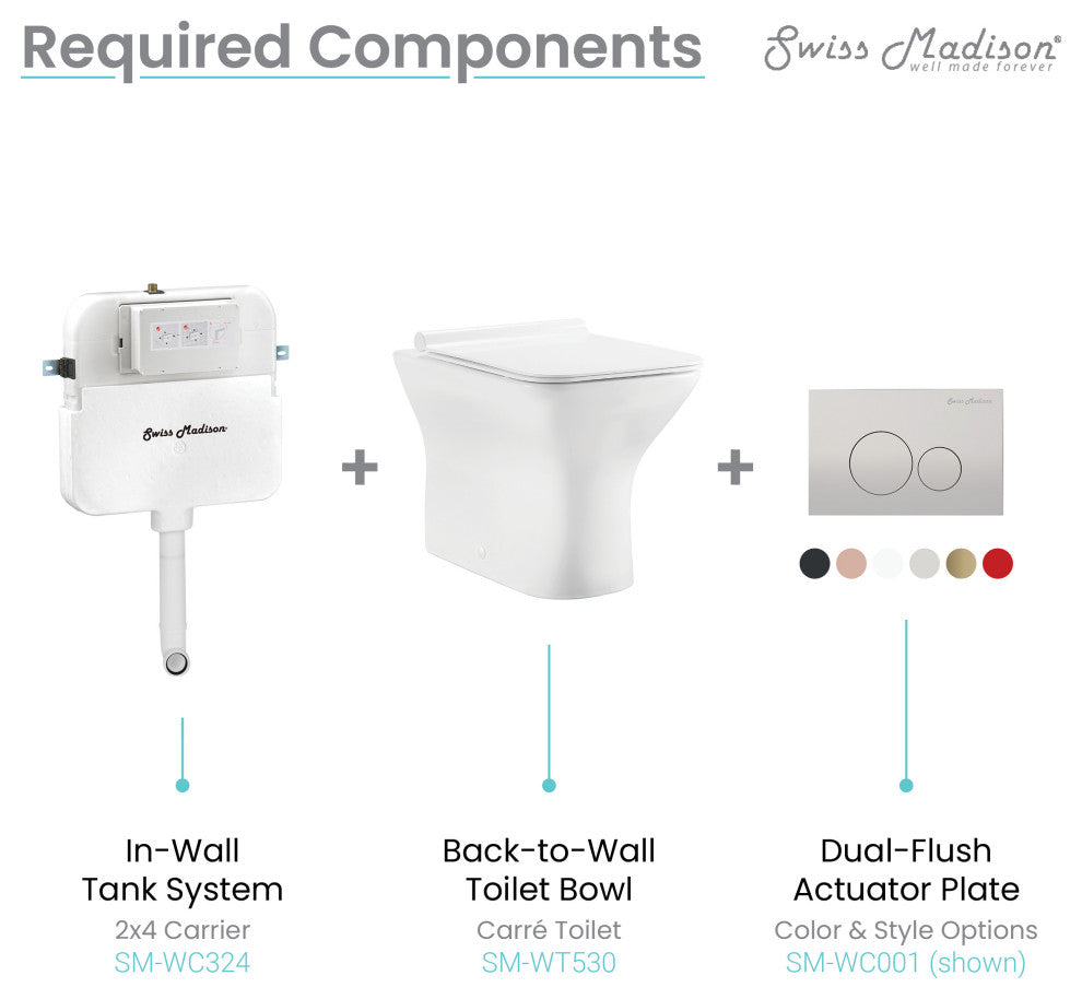Carre Back-To-Wall Square Toilet Bowl