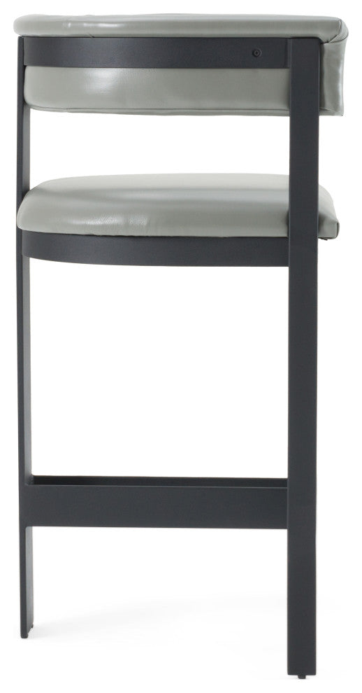 Modrest Boswell Modern Grey Faux Leather + Black Counter Chair