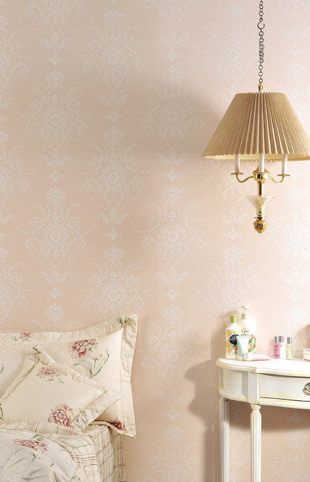 Embellish Lace Wallpaper, Pink