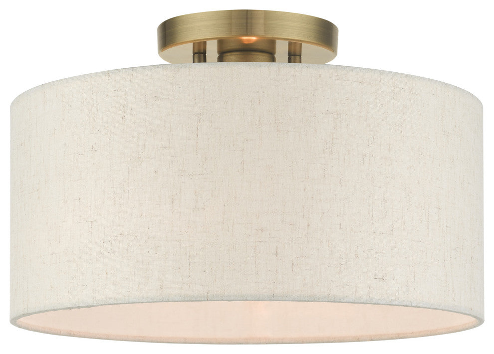 Antique Brass Transitional, Versatile, Semi Flush