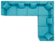 Lounge Sectional Sofa Set, Fabric, Blue, Modern, Outdoor Patio Balcony Garden