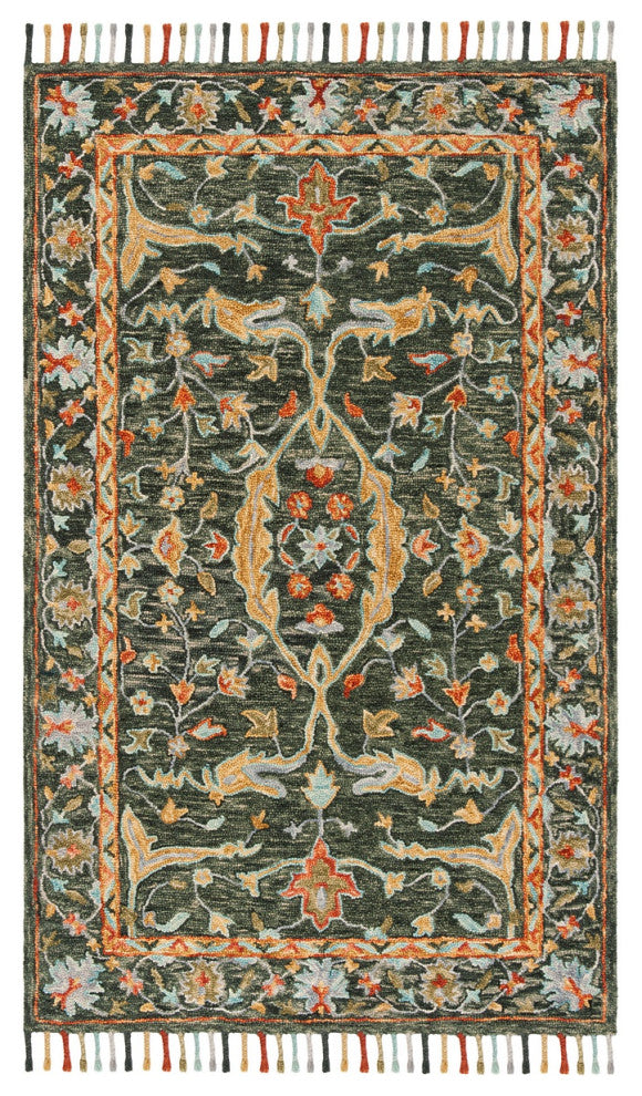 Safavieh Aspen Apn116X Bohemian Rug, Olive/Rust, 2'3"x7'0" Runner