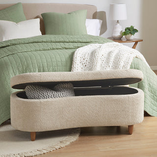 INK+IVY Bailey Boucle Flip Top Storage Bench, Taupe