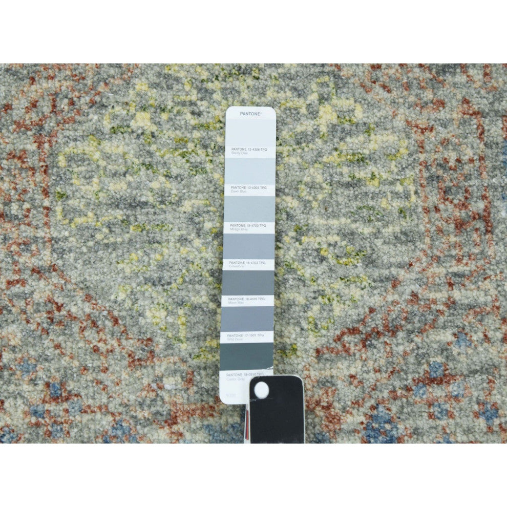 Hand Knotted Obscured and Subtle,Pure Wool, Soft, Oriental Rug, 9'2"x12'
