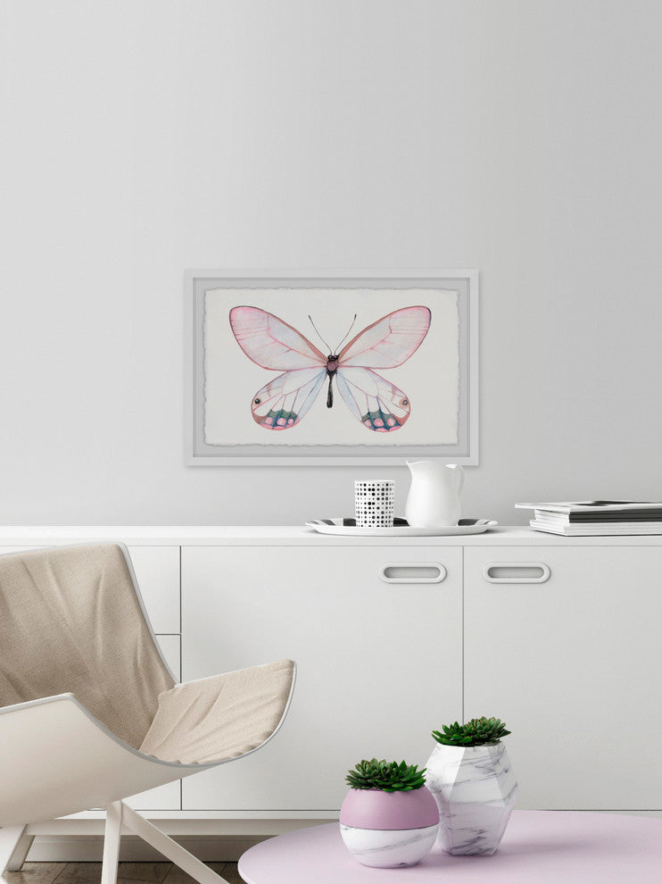 "Pale Pink Butterfly" Framed Painting Print, 30"x20"