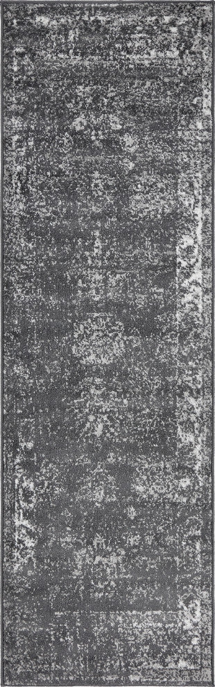 Unique Loom Dark Gray Casino Sofia 2'x6'7" Runner Rug