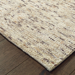 Liana Hand-Tufted Wool and Viscose Shaded Solid Ivory/Sand Rug, 5' x 8'