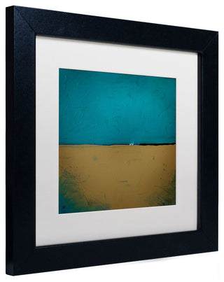 'Teal Horizon' Matted Framed Canvas Art by Nicole Dietz