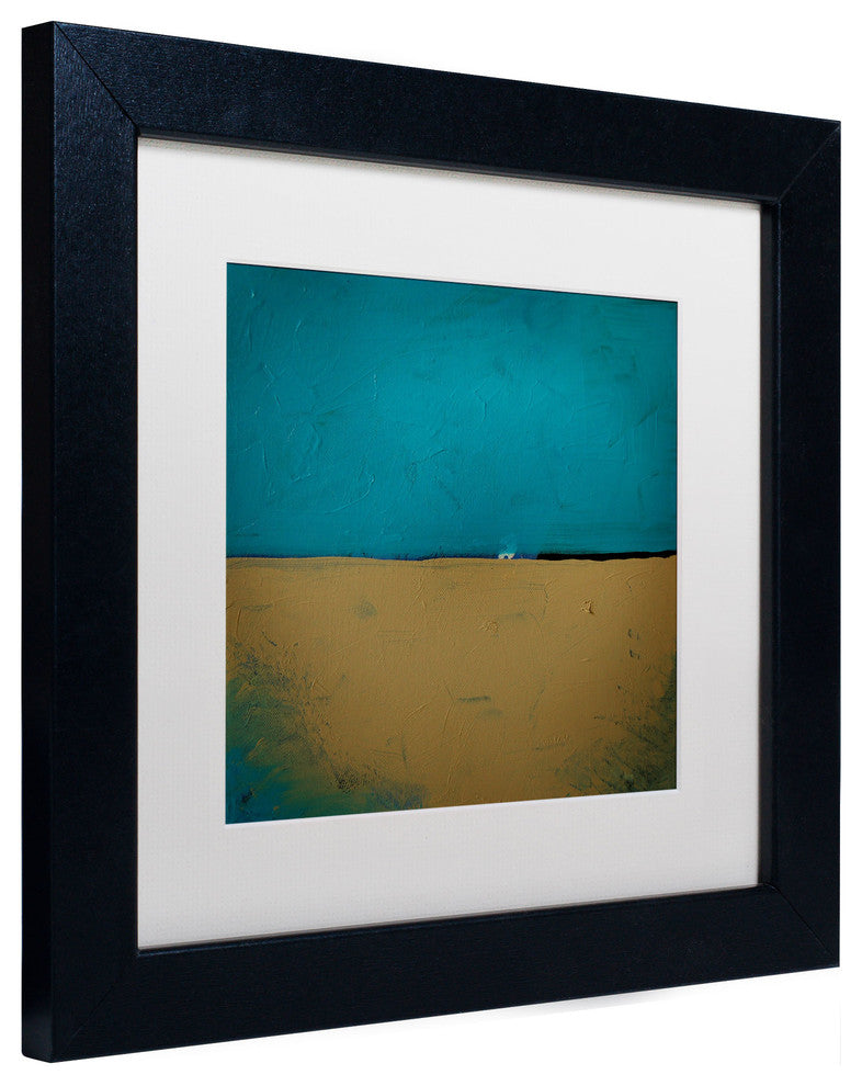 'Teal Horizon' Matted Framed Canvas Art by Nicole Dietz
