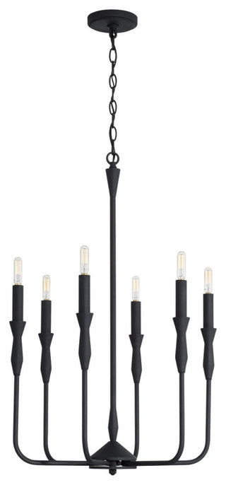 Capital Lighting 450361 Paloma 6 Light 20"W Candle Style - Textured Black