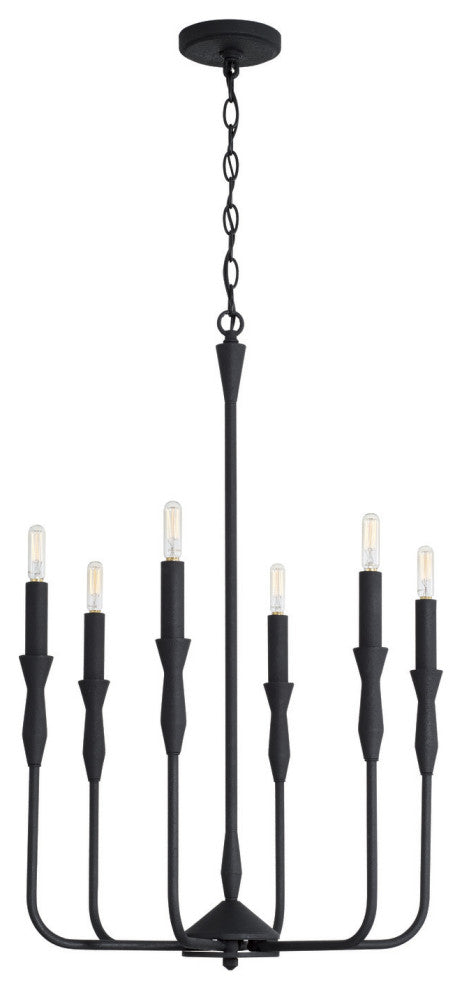 Capital Lighting 450361 Paloma 6 Light 20"W Candle Style - Textured Black