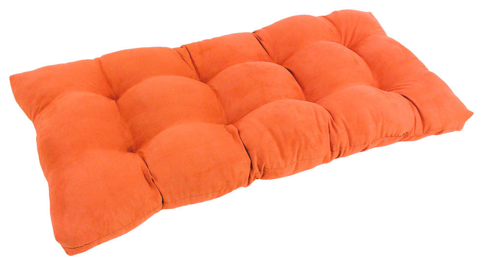 42"x19" Squared Micro Suede Tufted Loveseat Cushion, Tangerine Dream