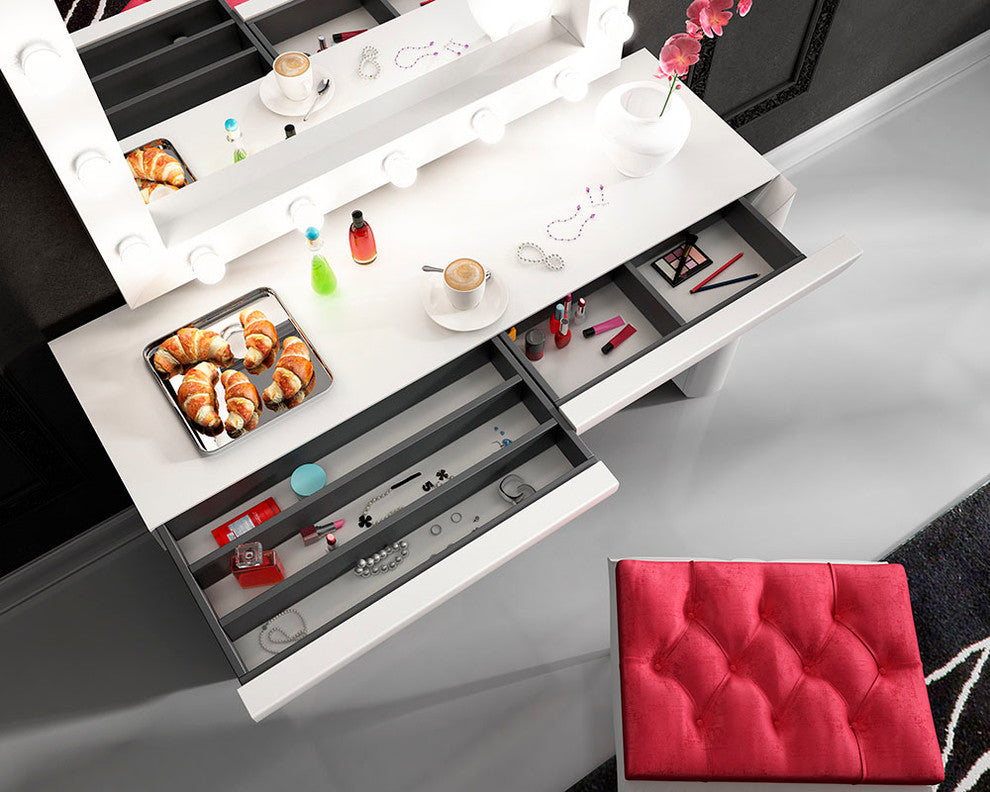 T03 Bedroom Make-up Vanity 55", With Light, White, Matte Finish