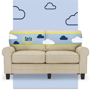 Serta Copenhagen 61" Rolled Arm Loveseat Sofa with Removable Covers Tan