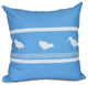 Birdwalk, Animal Print Pillow, Blue, 20"x20"