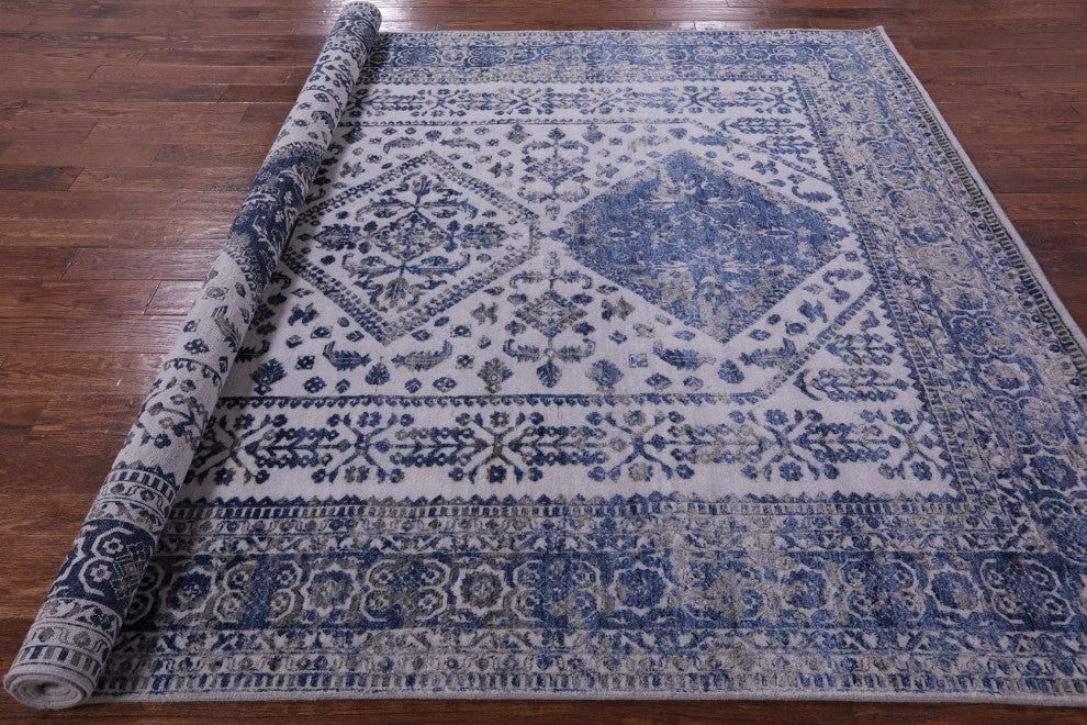 8' 1" X 10' 0" Persian Wool and Silk Handmade Rug Q7107