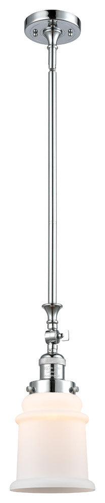 Canton 1-Light Mini Pendant, Polished Chrome, Matte White