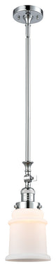 Canton 1-Light Mini Pendant, Polished Chrome, Matte White