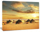 Beautiful African Village Huts, African Landscape Canvas Art Print, 20"x12"