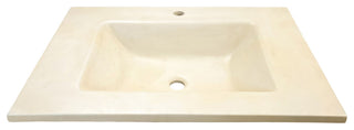 31" Single Concrete Rectangular Sink Top with Rectangle Sink, Cream