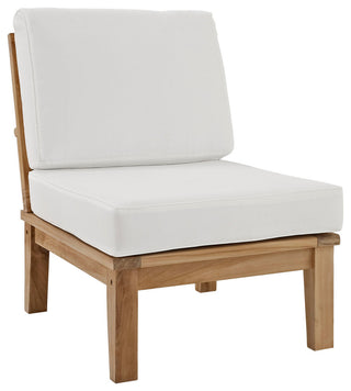 Natural White Marina Armless Outdoor Patio Teak Sofa