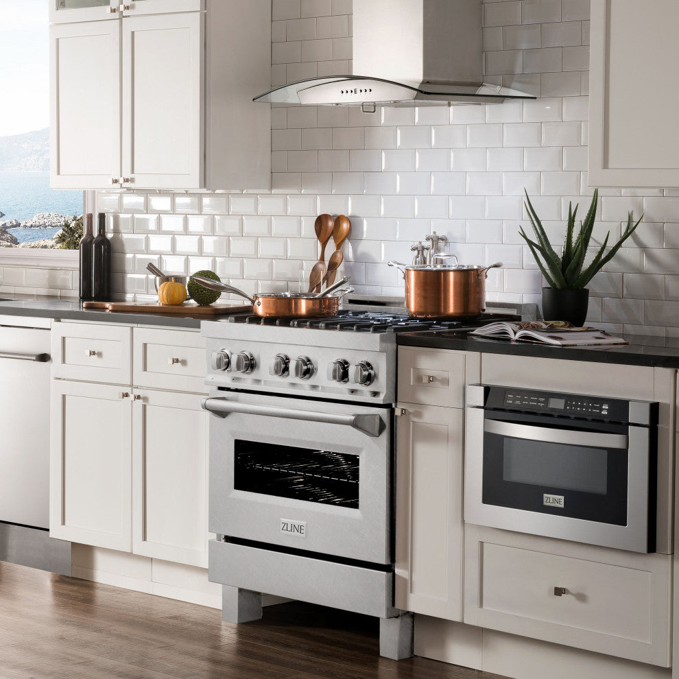 ZLINE 30" Dual Fuel Range With Griddle and Brass Burners
