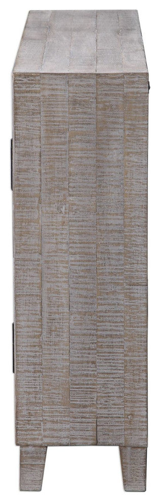Uttermost 24873lind 40"W Contemporary Fir Wood Accent Cabinet - White Washed