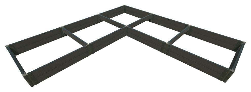Weathered Wood Raised Garden Bed 'L' Shaped 12'x12'x11", 2" Profile