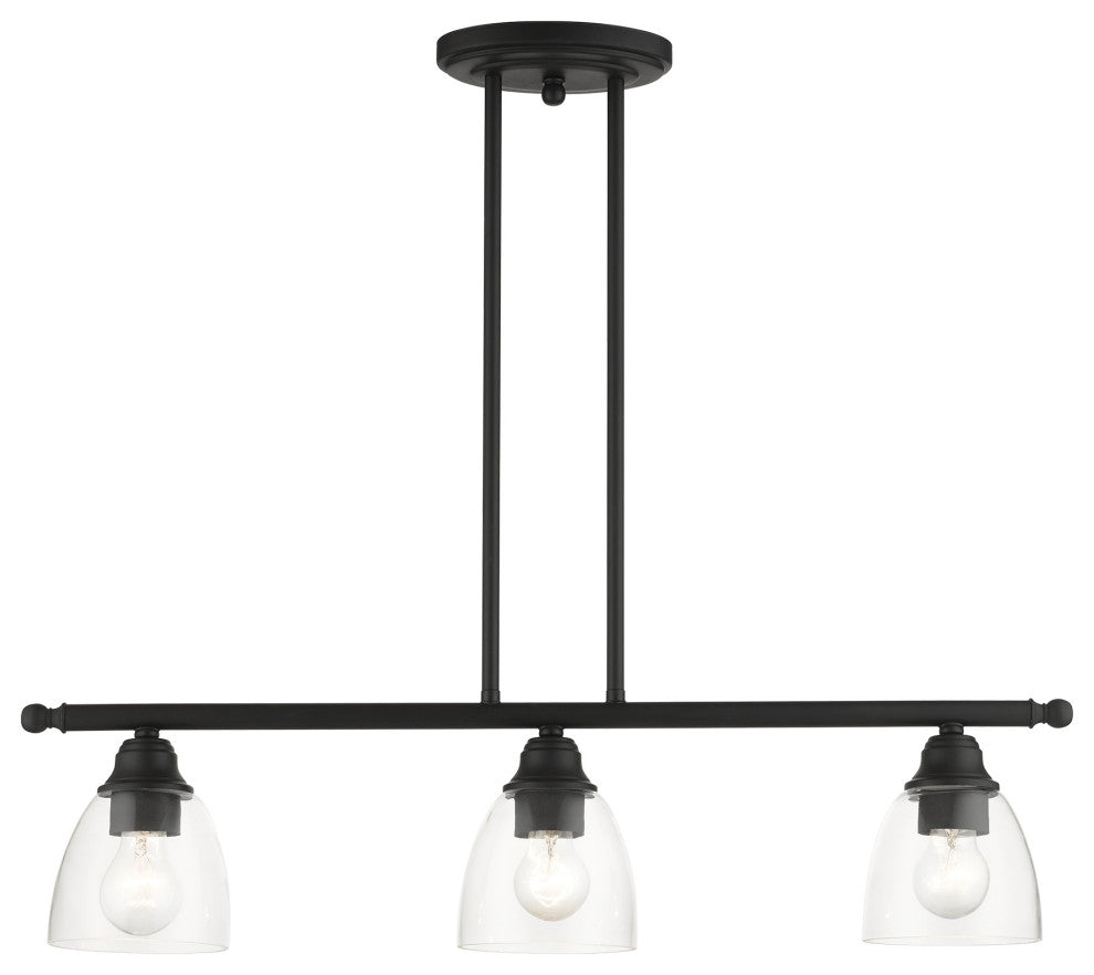 Black Transitional, Colonial, Linear Chandelier