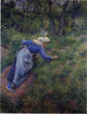 Camille Pissarro Peasant Gathering Grass, 21"x28" Wall Decal