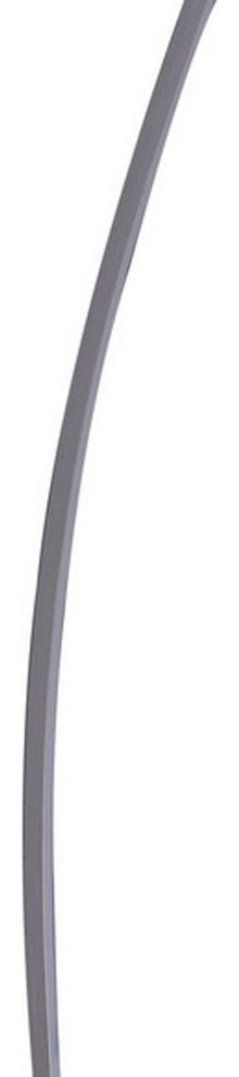Benzara BM240345 Floor LED Lamp With Metal Arched Design, Brushed Silver