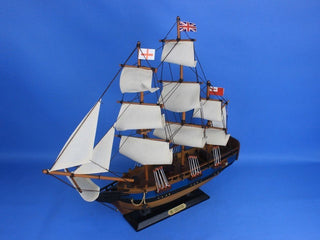 Wooden HMS Endeavour Tall Model Ship, 20"