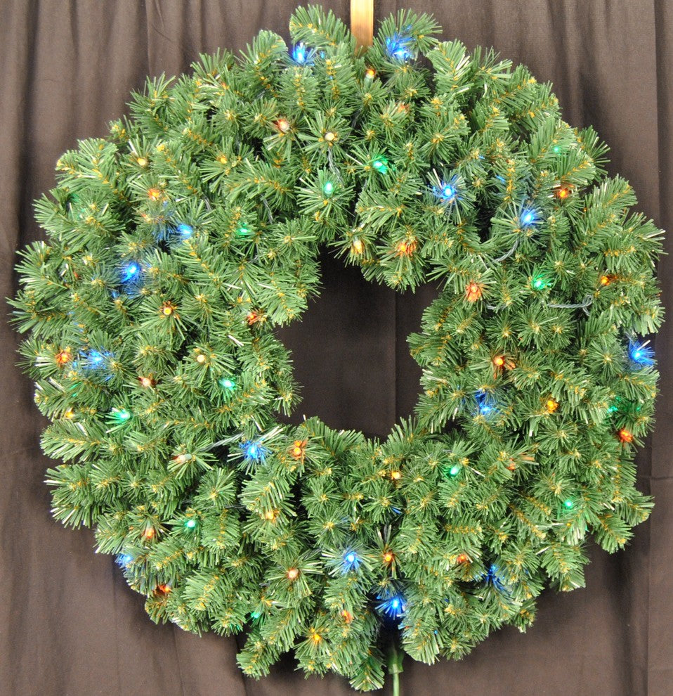 4' Sequoia Wreath Pre-Lit With Multi Colored LEDs