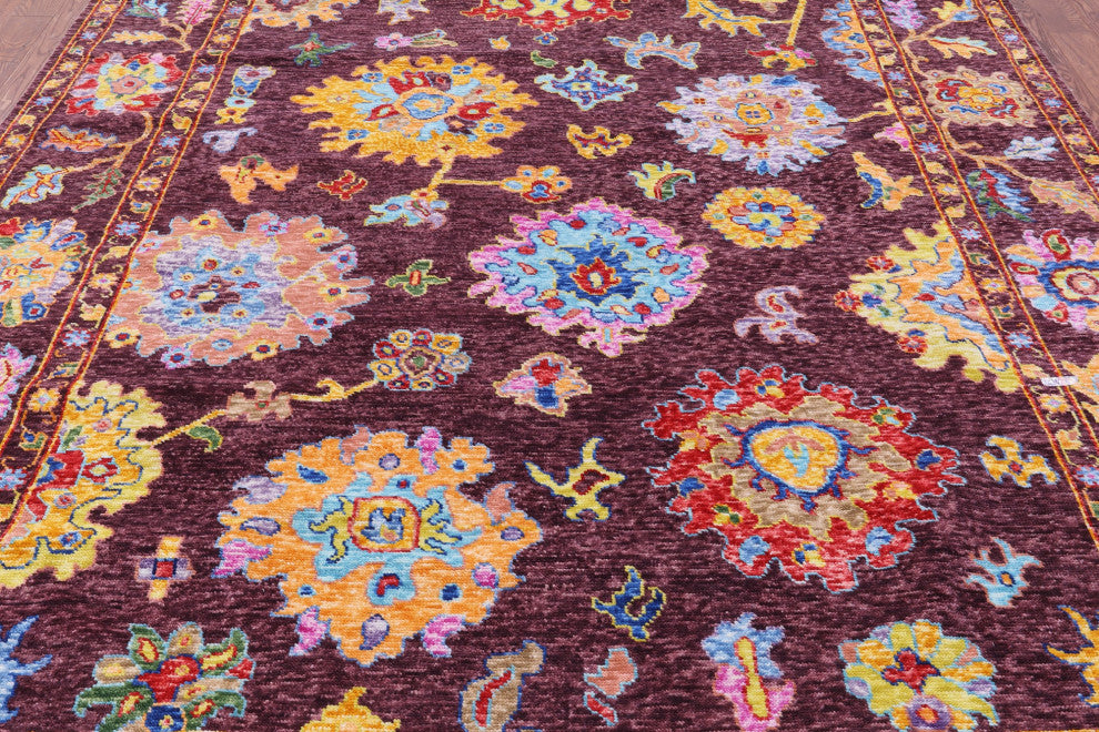 Handmade Turkish Oushak Wool Rug 9' 3" X 11' 11" - Q16077