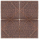 Hammered Copper Tile with Diamond Design, Set of 4