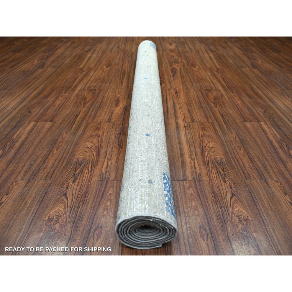 Light Gray Soft Wool Hand Knotted Afghan Kashkuli Gabbeh Design Rug, 6'1"x9'0"