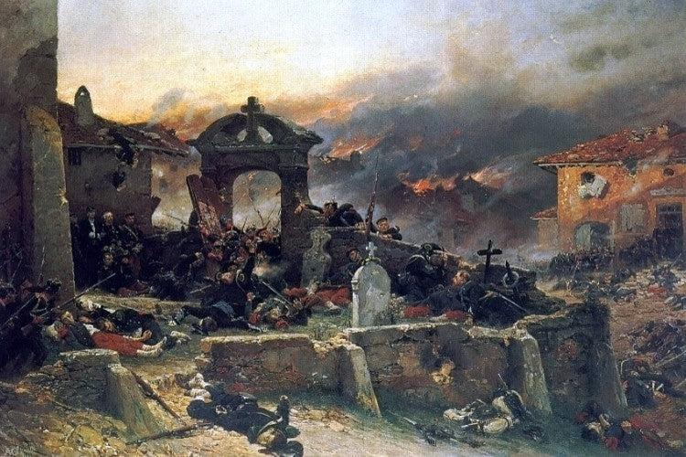 Alphonse De Neuville The Cemetery at St. Privat Gallery Wrapped Canvas Print