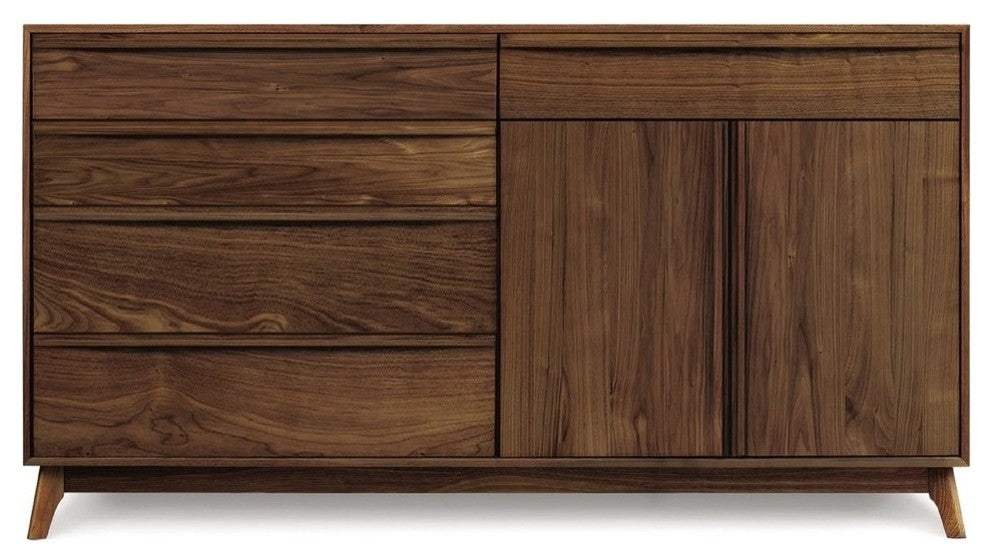 Copeland Catalina 4 Drawers, 1 Drawer, 2 Doors On Right Buffet , Natural Walnut