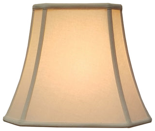 Royal Designs Square Cut Corner Bell Lamp Shade, Linen Eggshell, 9x16x13