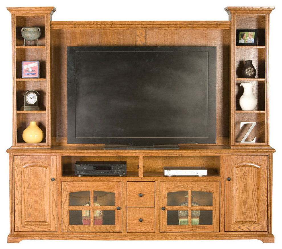 Oak Ridge 90" Entertainment Console, Chocolate Mousse, Without Hutch