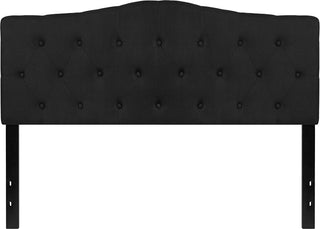 Cambridge Tufted Upholstered Queen Size Headboard in Black Fabric
